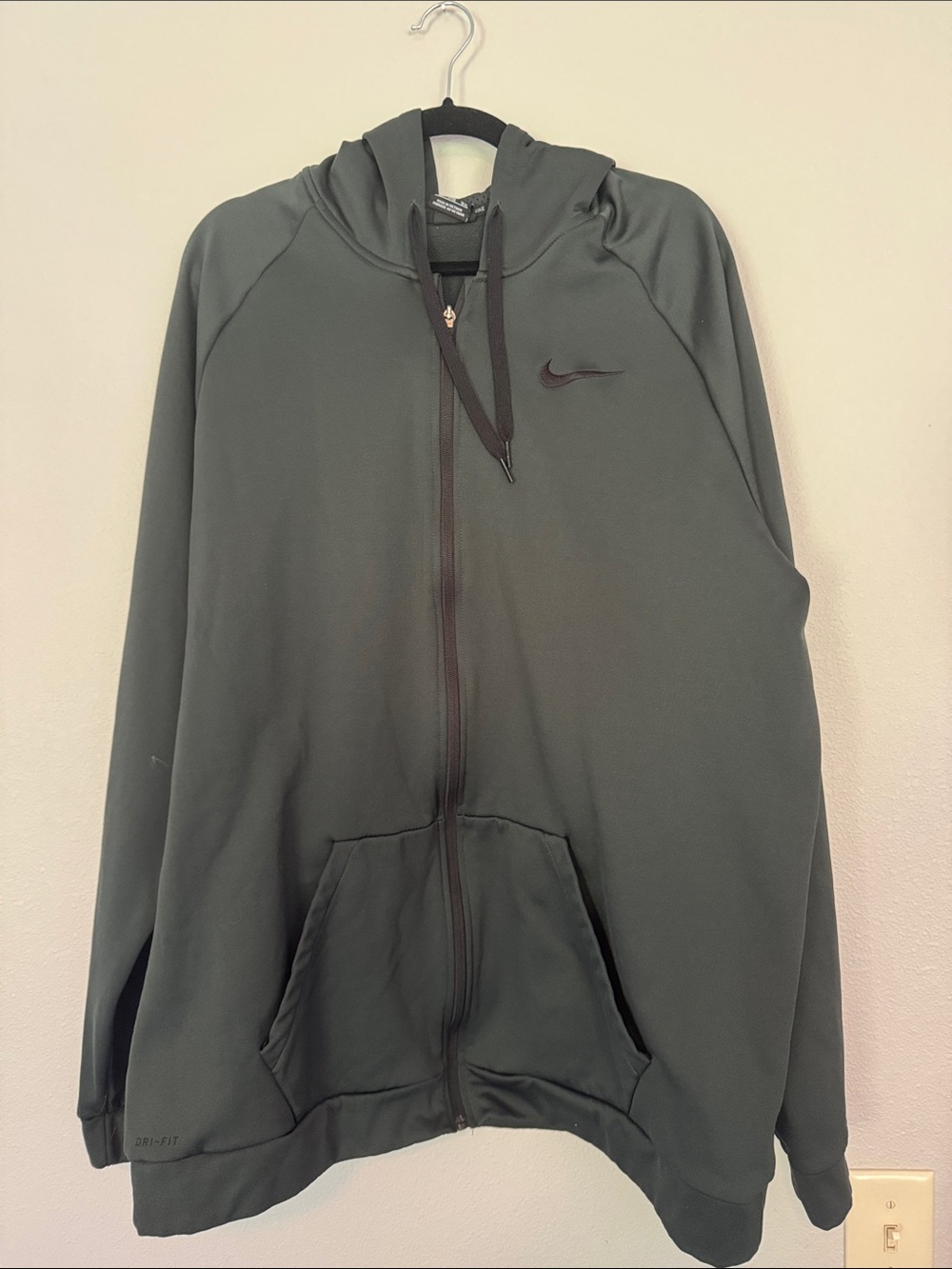 Nike Men’s Full-Zip Hoodie Jacket hunter green with black accents 3X tall